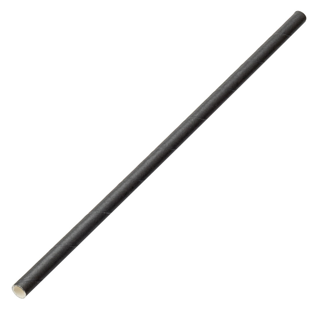 Paper Solid Black Straw - F90101-000000-B01024 (Pack of 24)